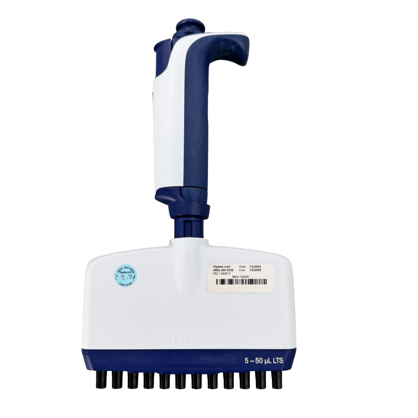Rainin Pipet-Lite XLS 12 Channel Pipette 5-50µL LTS Adjustable RFID Tested