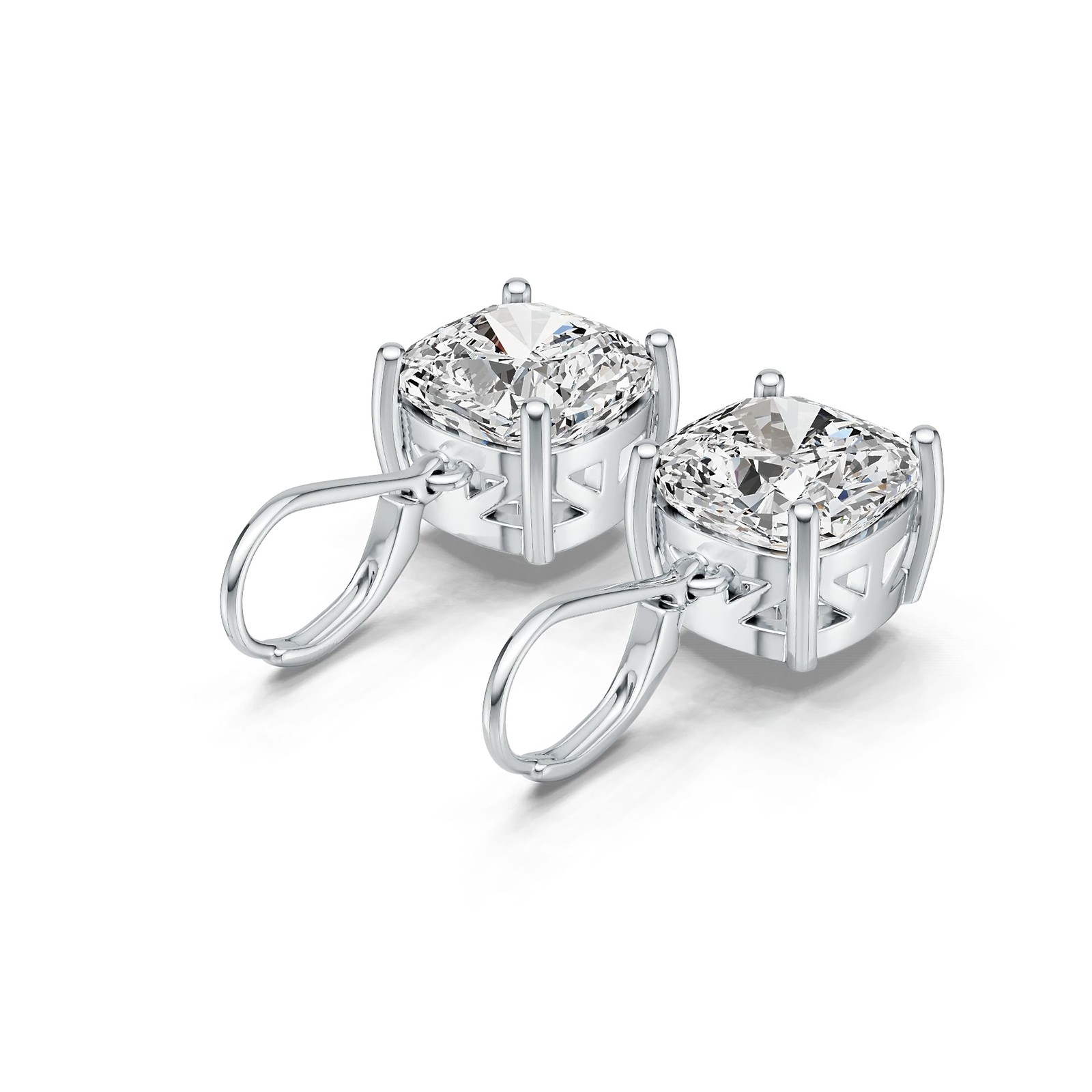 Sterling Silver Semi Mount Earrings Setting Cushion CU 10X10mm