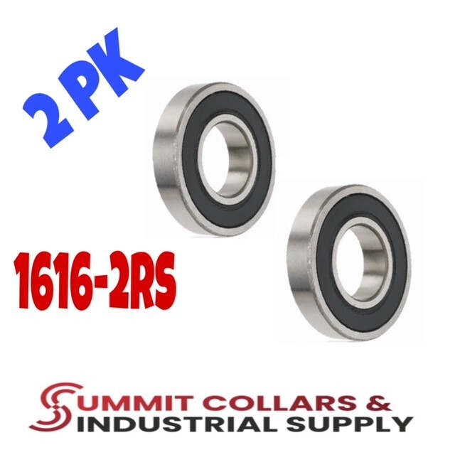 (2PK) 1616-2RS SEALED BALL BEARING 1/2 ID X 1-1/8 OD X 3/8 WIDE