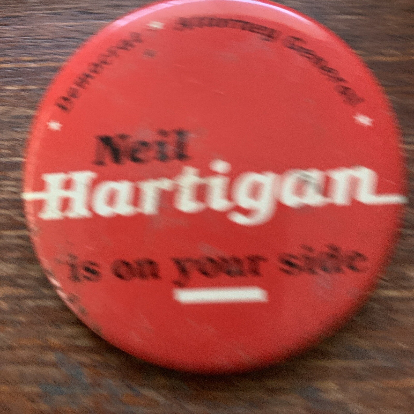 2.25 Inch Neil Hartigan Attorney Grneral Political Pinback Button Adv