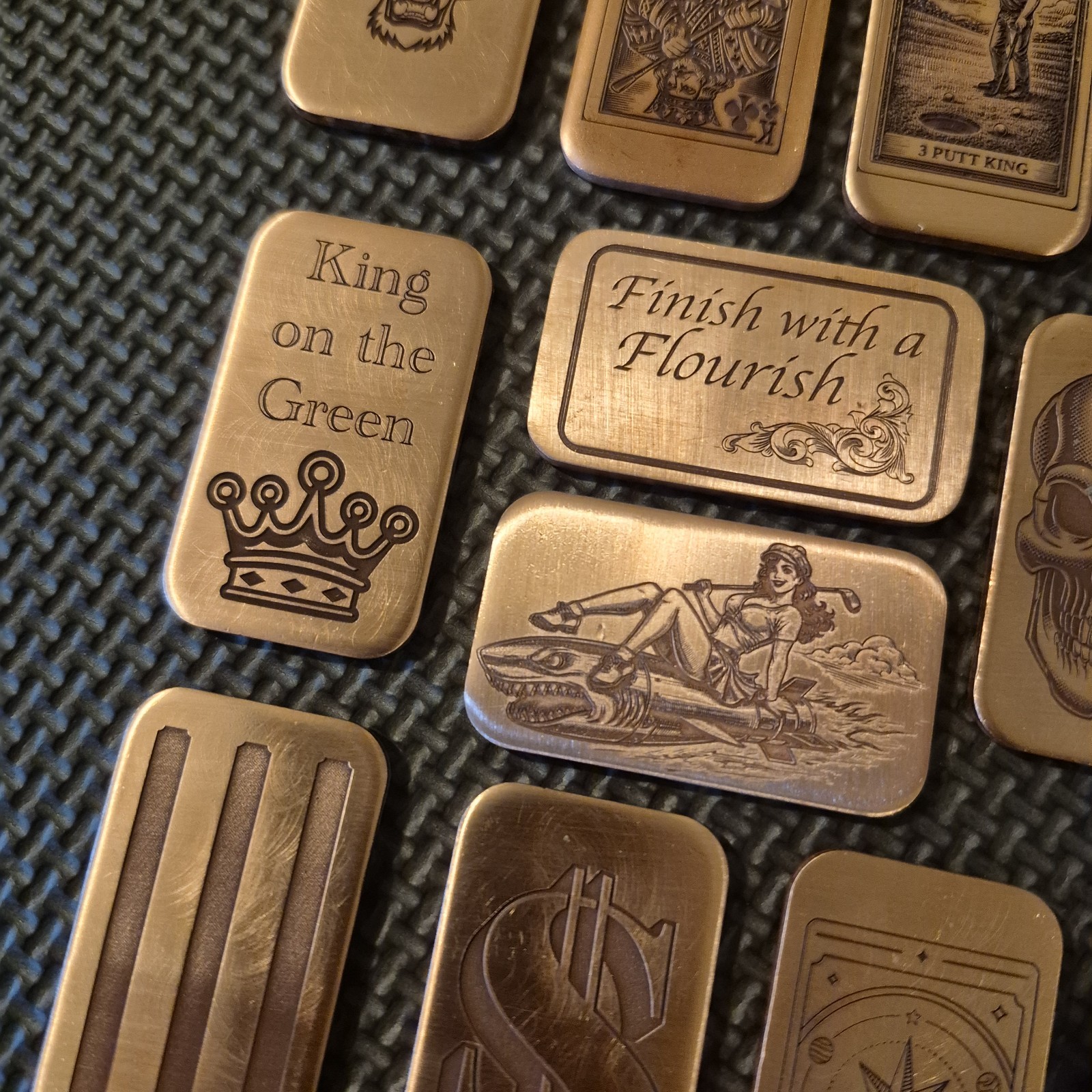 Custom Engraved Copper Rectangle Golf Ball Marker / Send your Design / Idea