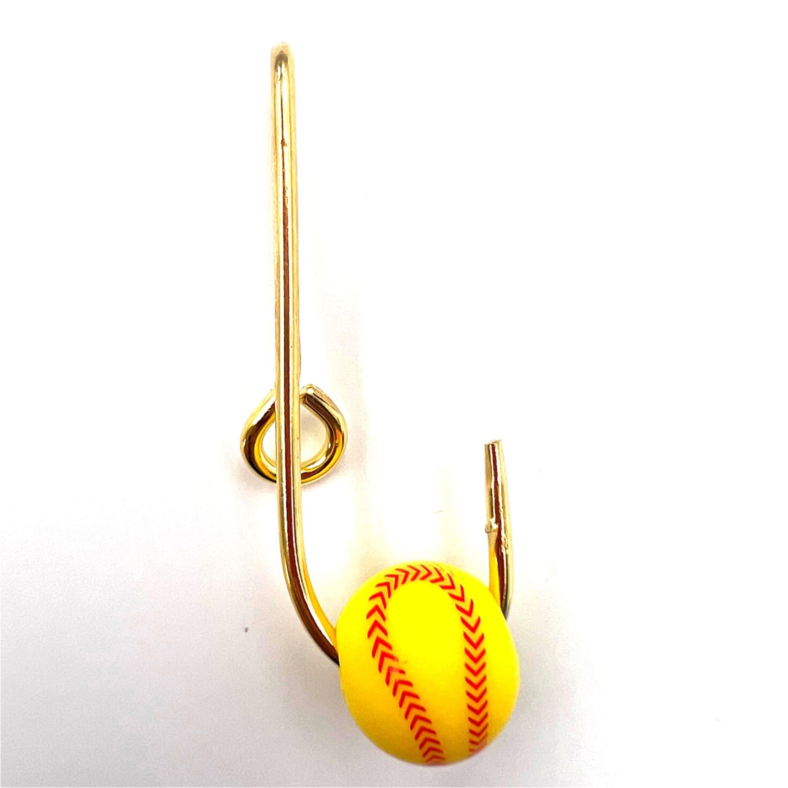 Fishing Hook Hat Pin 1PC High Carbon Steel Hook Hat Tie Clip Yellow baseball