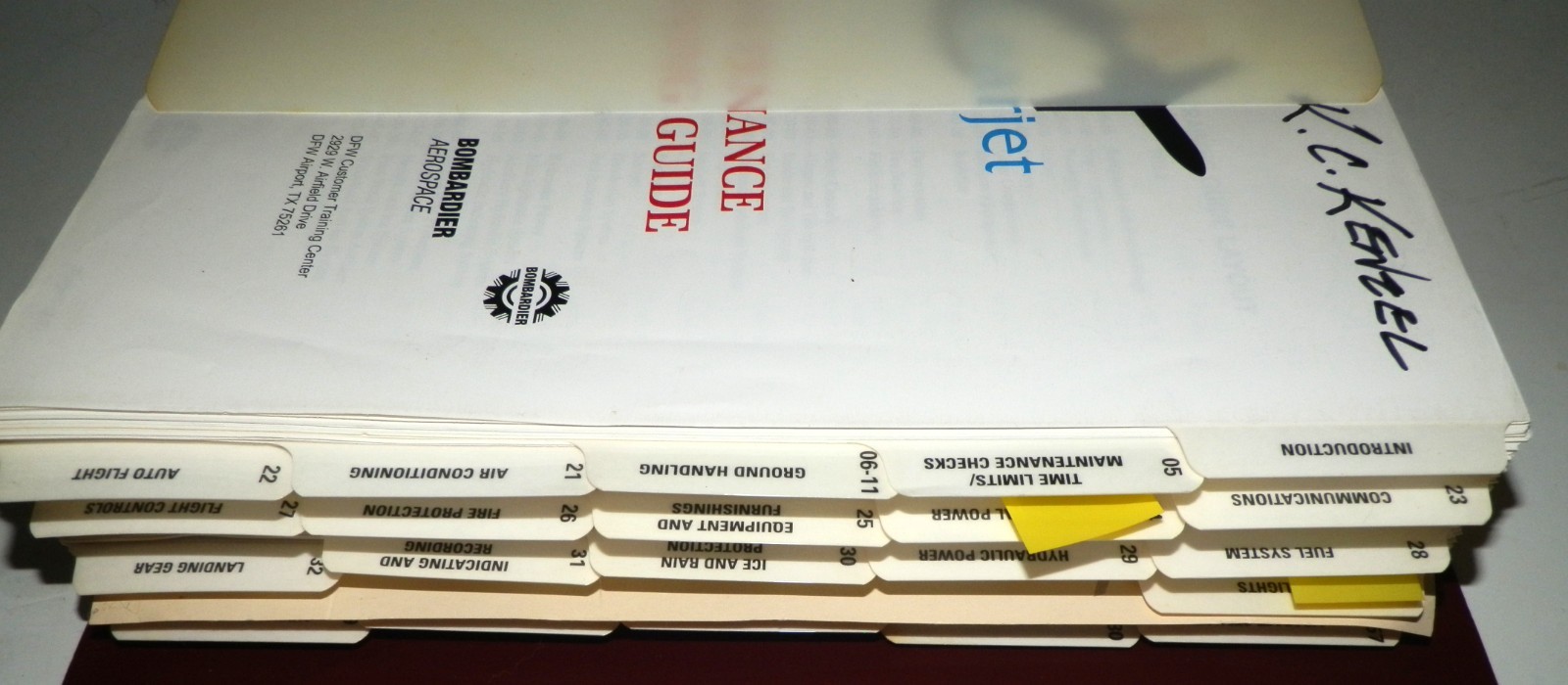 Bombardier Learjet 45 Maintenance Training Manual 3 Ring Binder