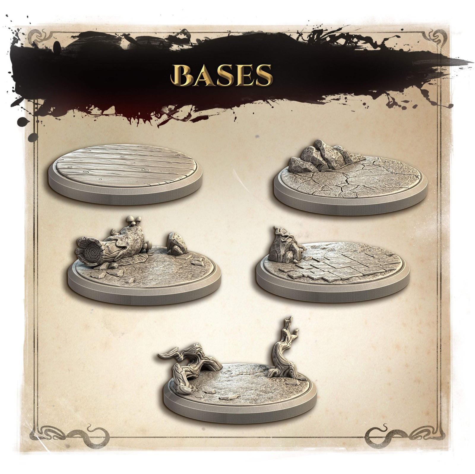 Wicked Hills Asylum Special Bases | TTRPG Miniature Sculpted Base | Great Grimoi