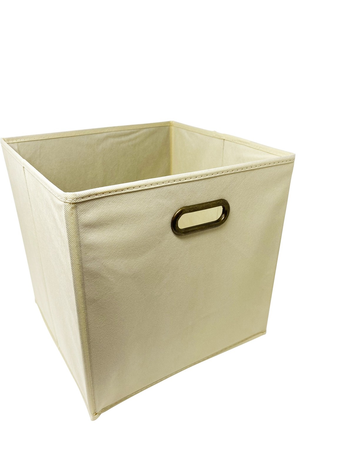 Beige 13" Large 6 pcs Fabric Storage Bins Box Cube Basket Container Metal Handle
