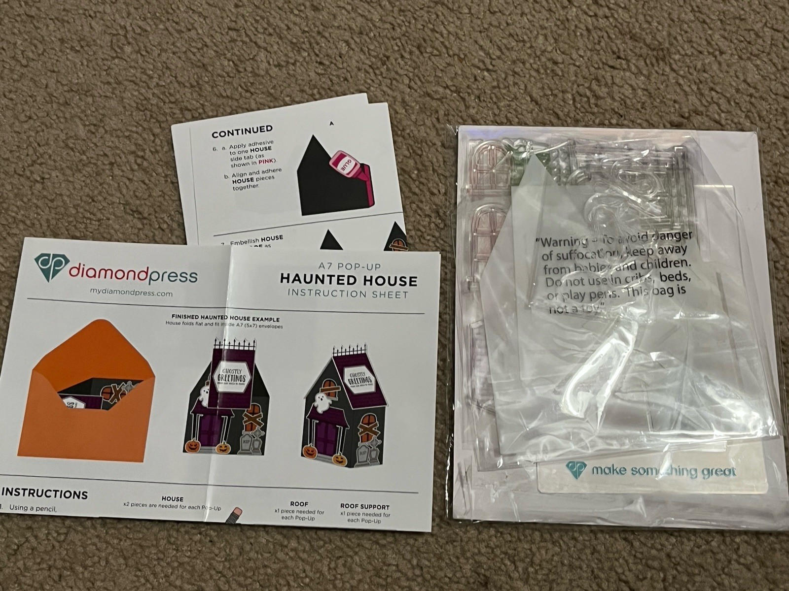 HSN Diamond Press Halloween Haunted House Stamp and Die Kit - Pumpkins Ghosts