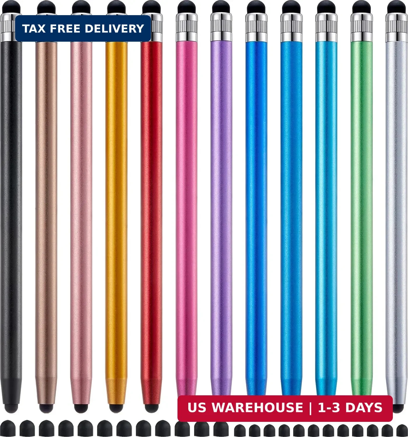 12Pcs Stylus Pen for Touchscreen Stylus Pen for iPad iPhone Android | 2-in-1 Hig