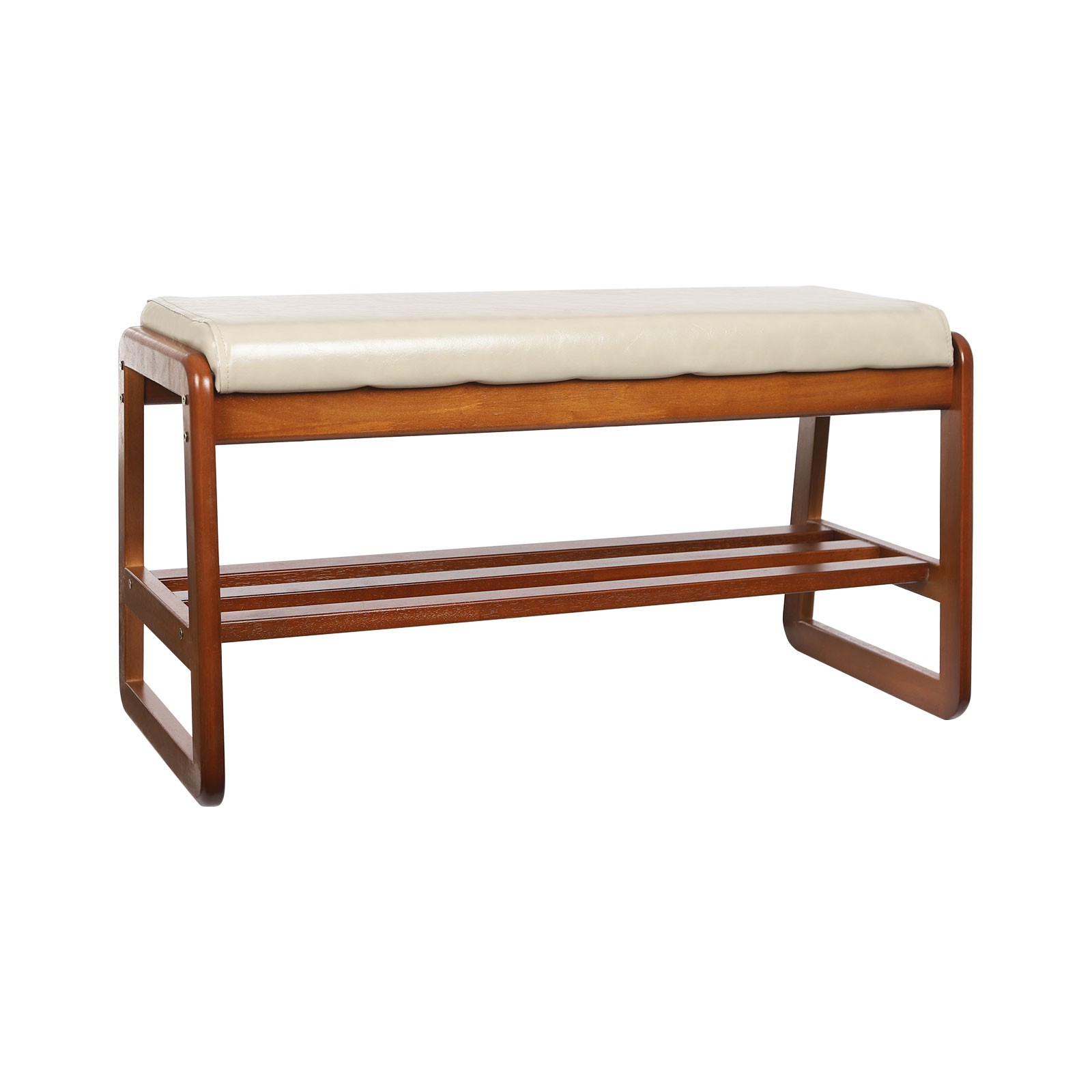Shoe Bench for Entryway, Shoes Rack Bench with Cushion Rubberwood 80*36*42cm