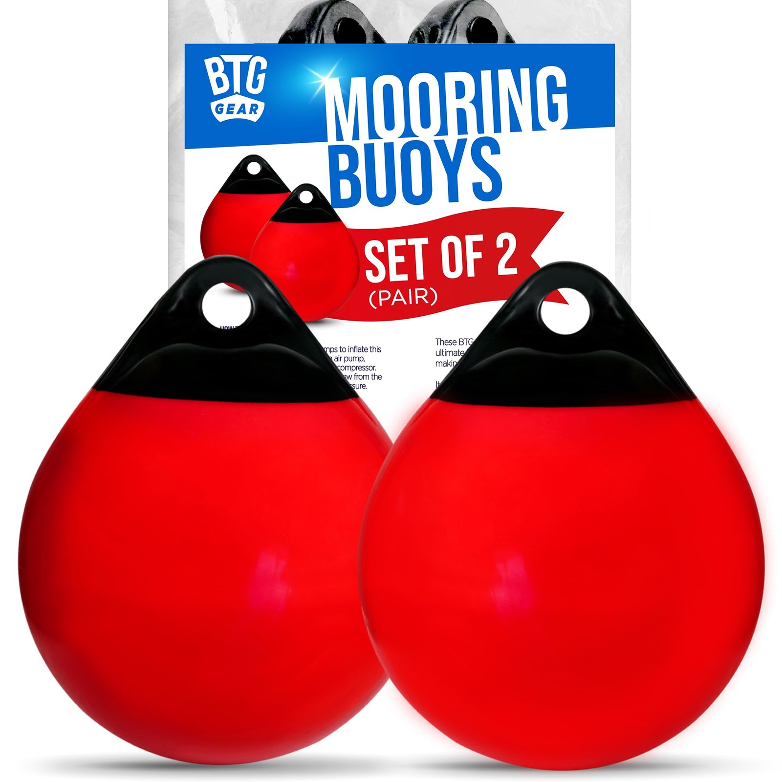 Set of 2 Pack 15" x 20" Inflatable Vinyl Round Boat Fenders Bumpers Mooring B...