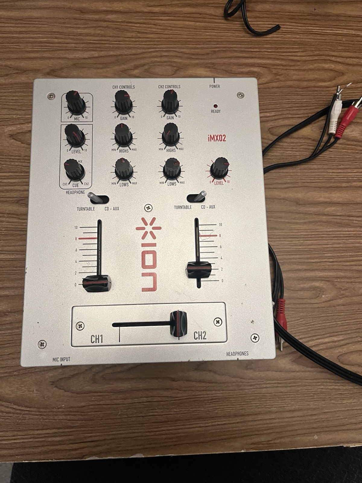 ION DJ Mixer - iMX02 - 2 Channel CD/Aux And Turntable Mixer- Untested