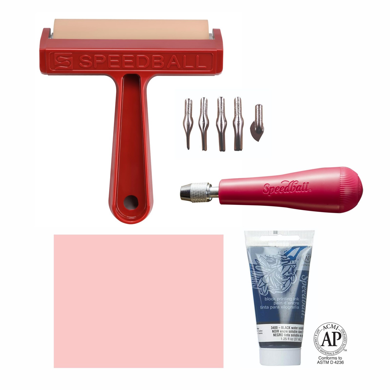 3471 Super Value Block Printing Starter Kit – Includes Ink, Brayer, Lino Hand...
