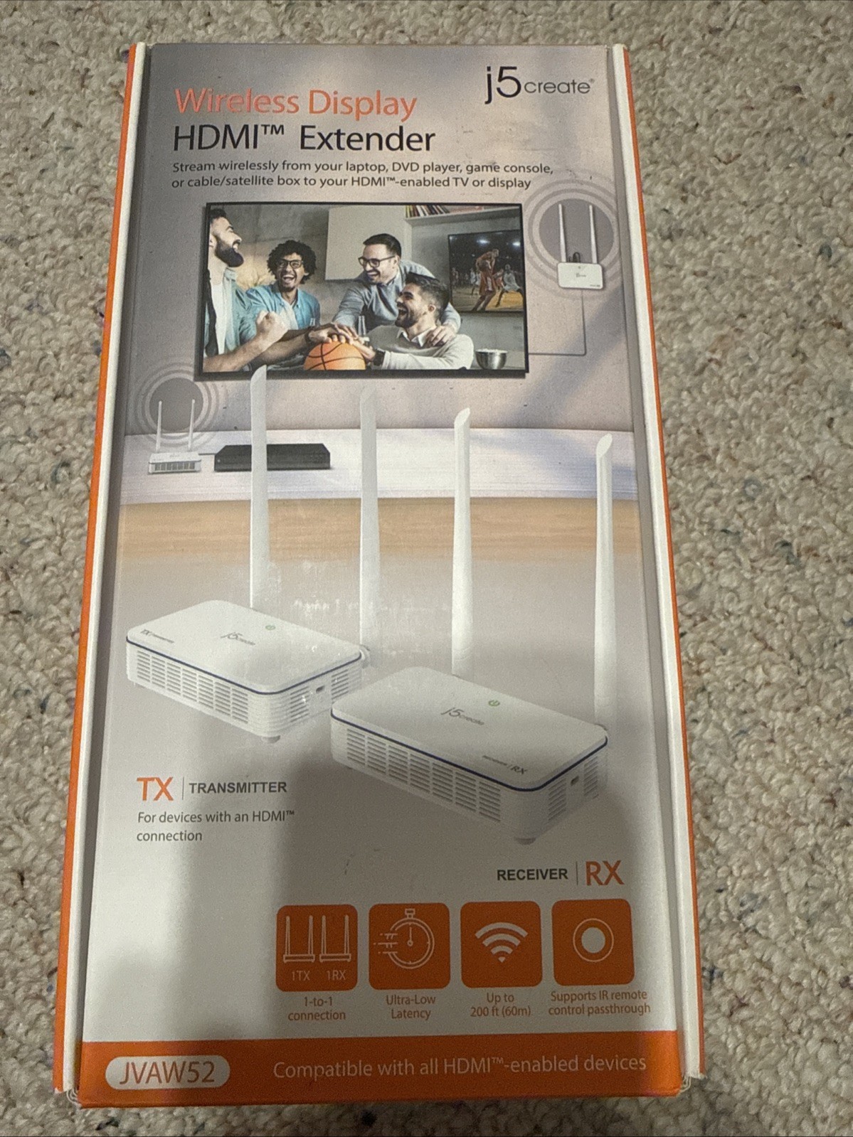 J5 Create JVAW52 Wireless Display HDMI Extender (Factory Sealed)