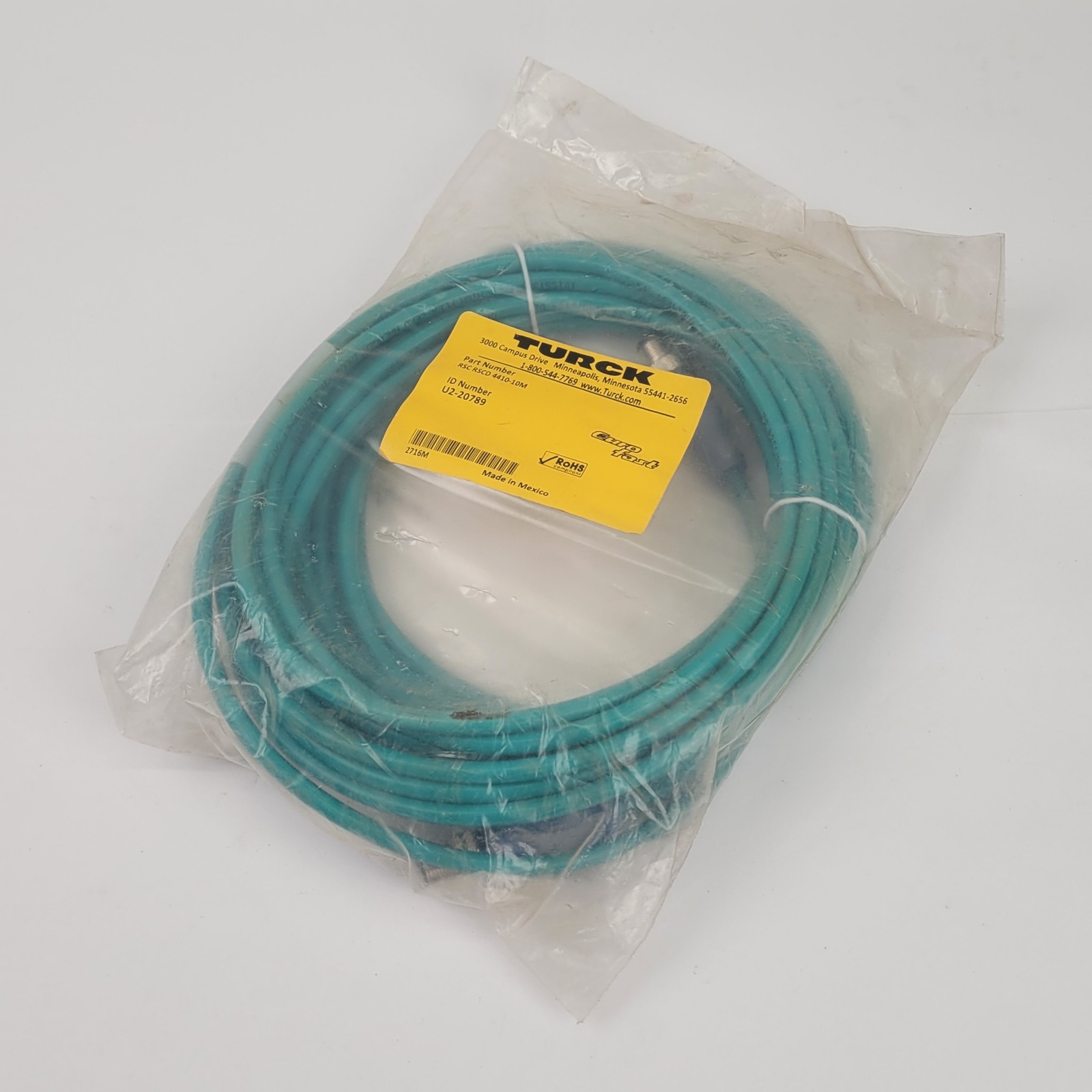 Turck RSC RSCD 4410-10M Double-Ended Cordset, 10 Meters, 8-Pin To 4-Pin - NEW