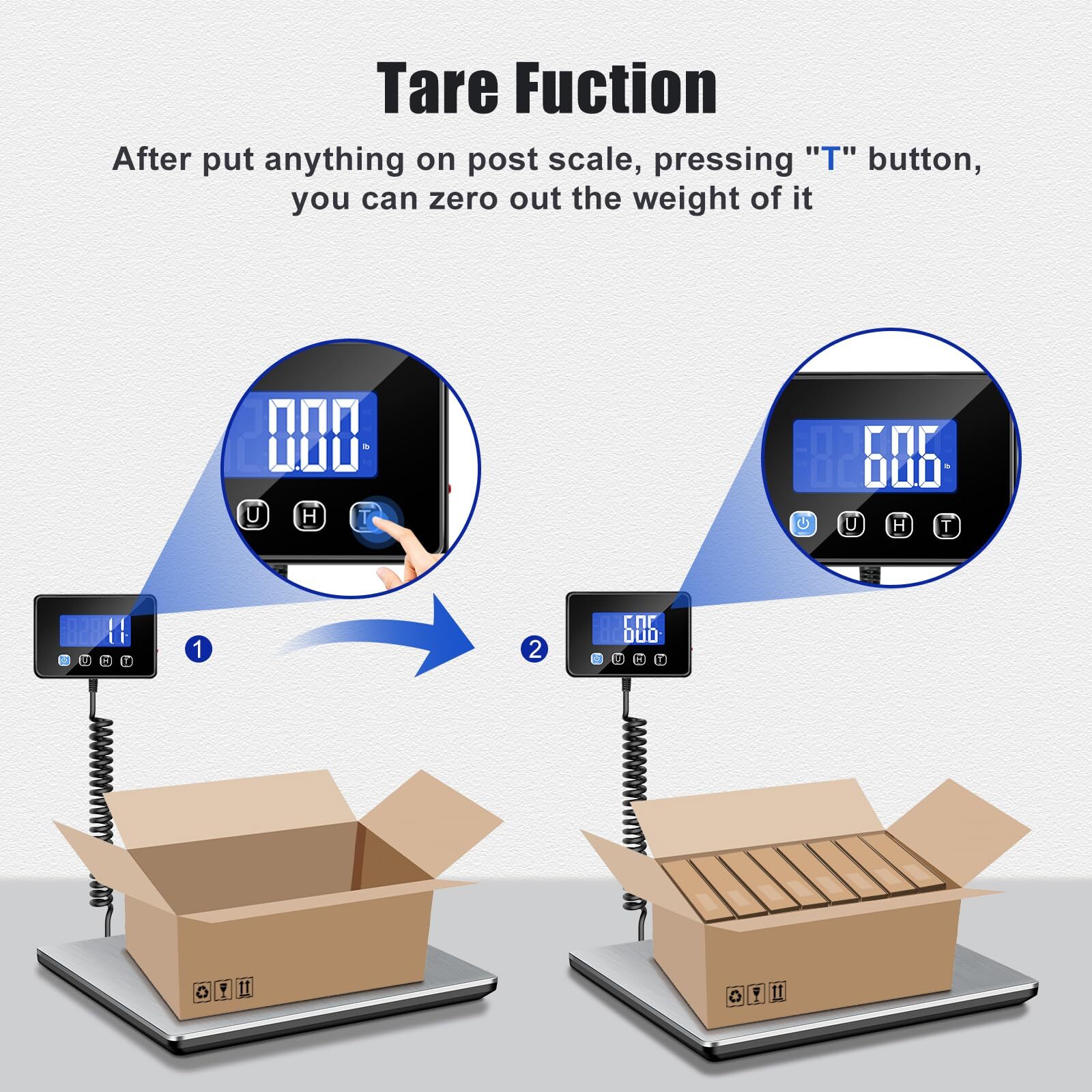 Digital Shipping Scale 440lbs x 1.7OZ Digital Postal Scale AC/DC Package LCD USB