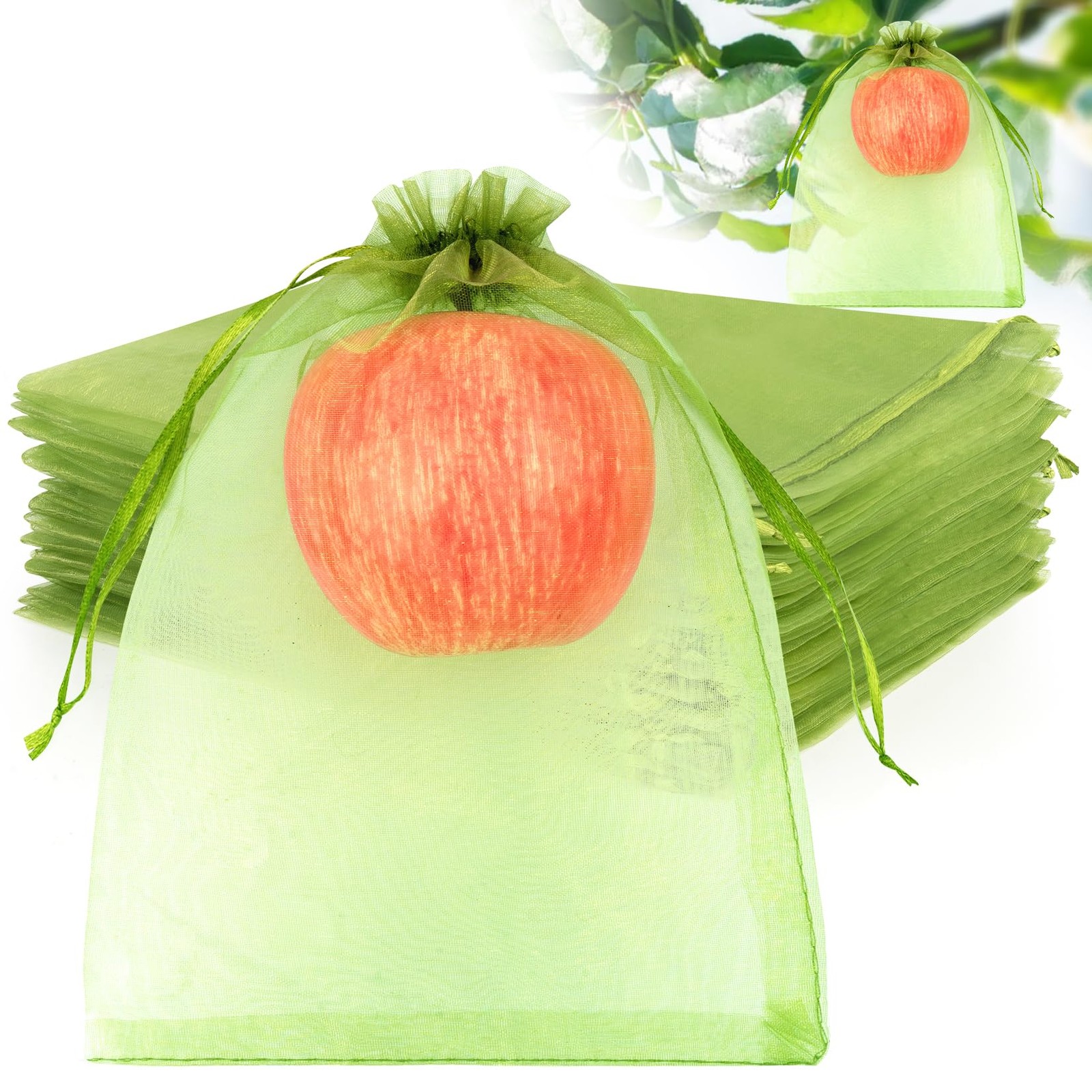 ANZNKU 100pcs 6x9 Inch Fruit Protection Bags, Bags for Inch, Green