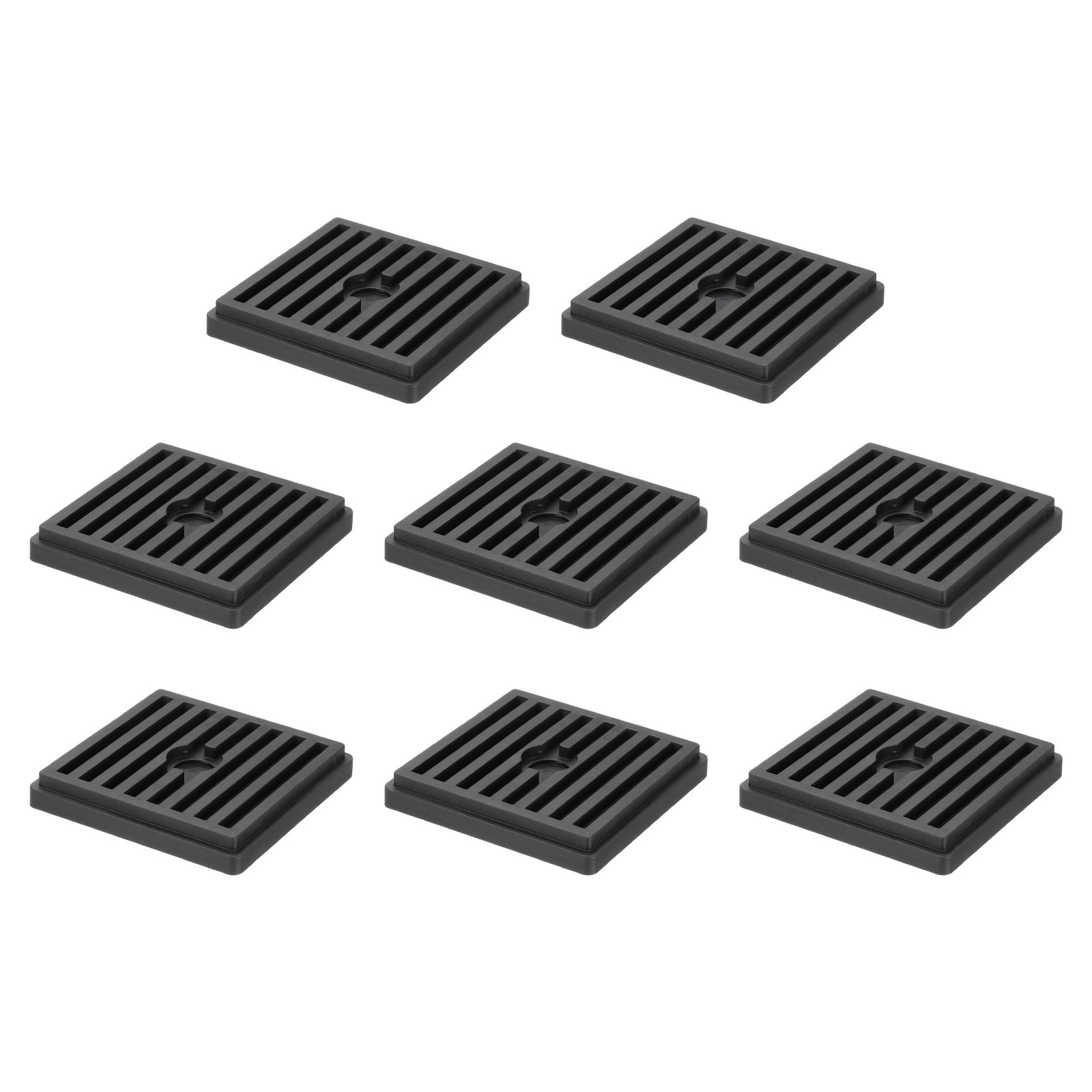 8Pcs Bed Riser, Square Heavy Duty Stackable Lift Block to 0.5 Inch, Black
