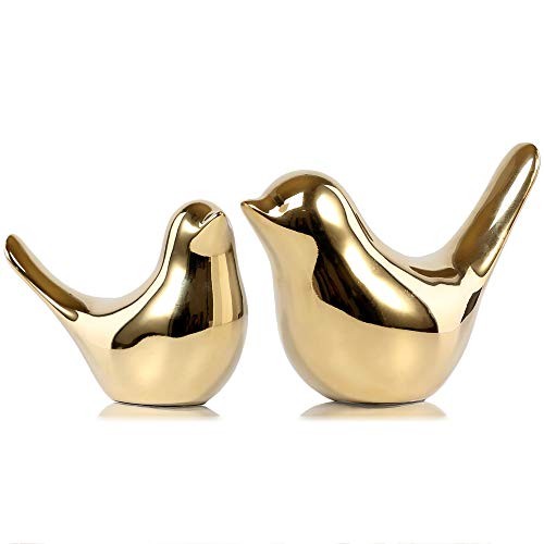 Small Birds Statues Gold Home Decor Medium & Large Golden