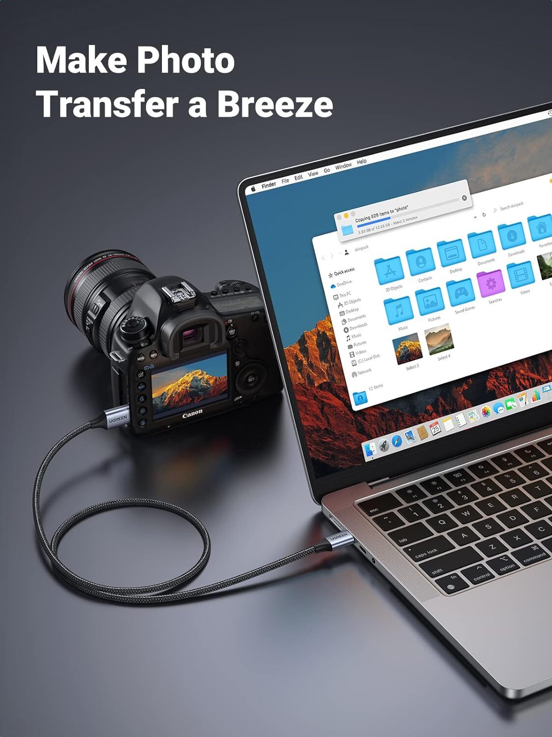 UGREEN USB 3.1 Micro B to USB C Hard Drive Cables, 10 Gbps Data Transfer