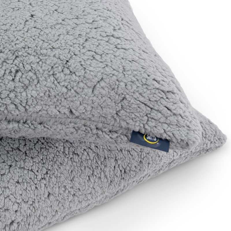 Sherpa Pillow Set of 2 Removable Cover Standard Queen Machine Washable Polyester