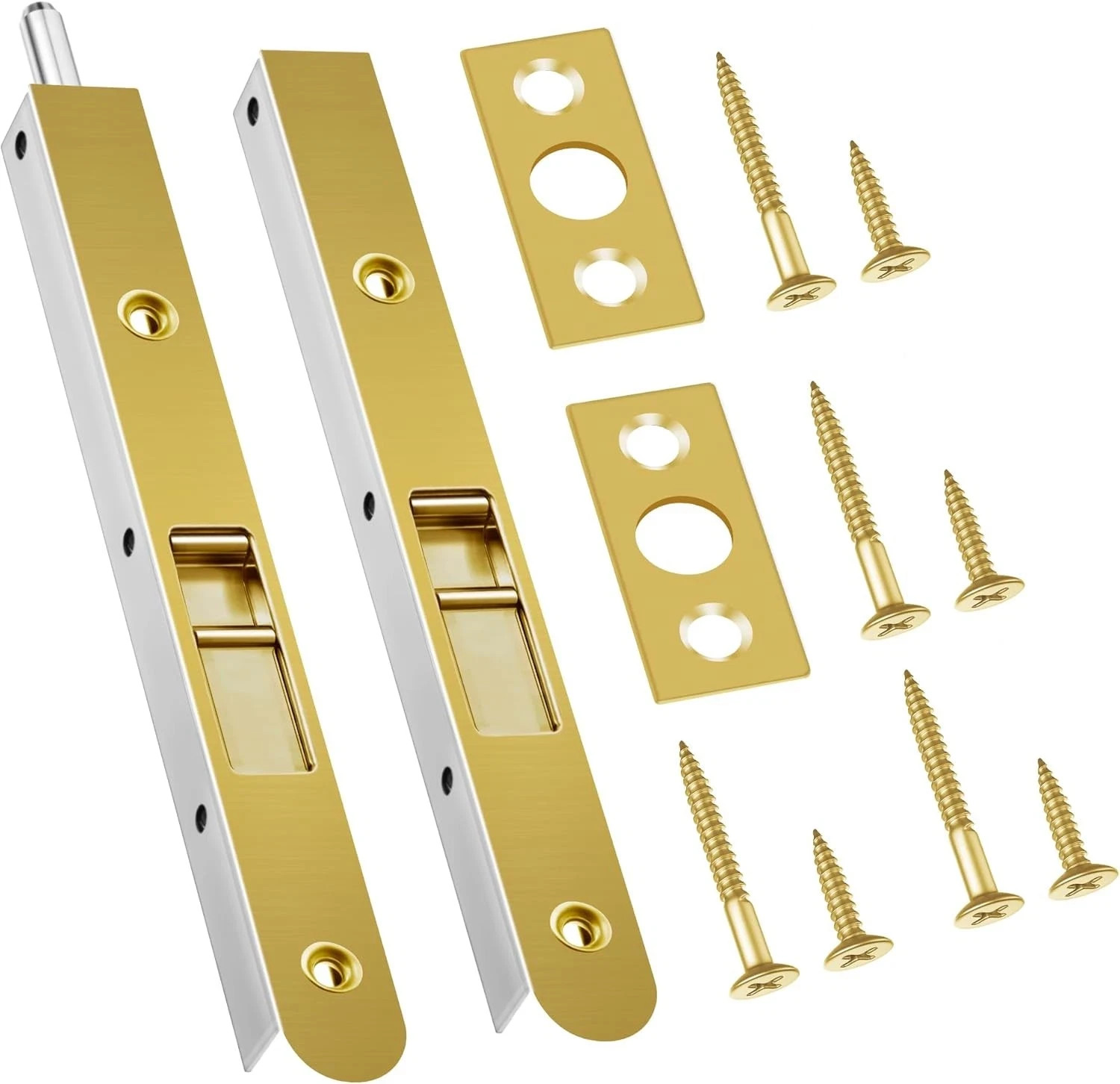 2 Pack Flush Bolt for Double Door, 7 Inch  Flush Latch Bolts, French