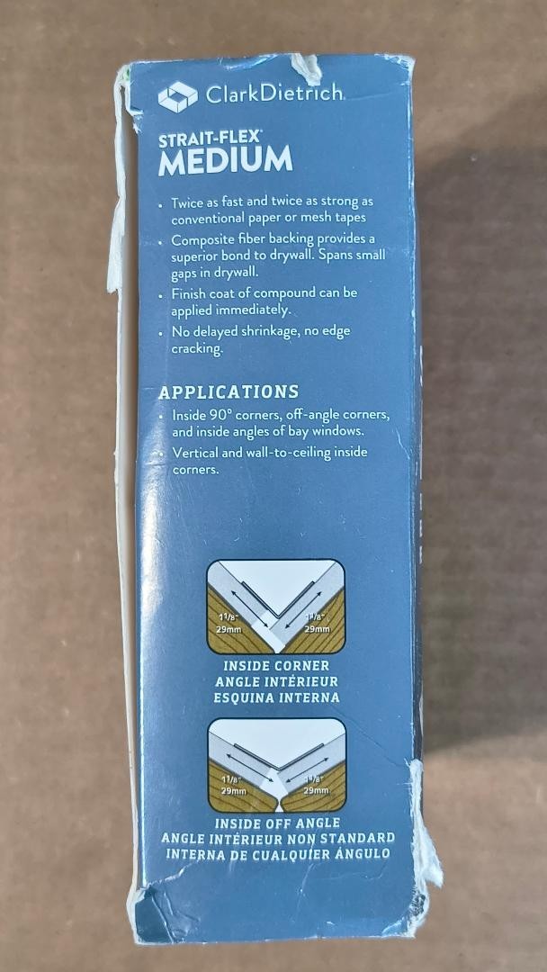 ClarkDietrich Strait-Flex Medium Flexible Corner Bead 2.25"x 100' Free US Ship