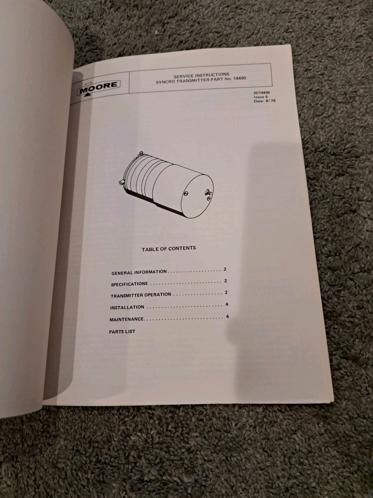 Moore Service Instructions Synchro III Indicating Controller S Single Loop