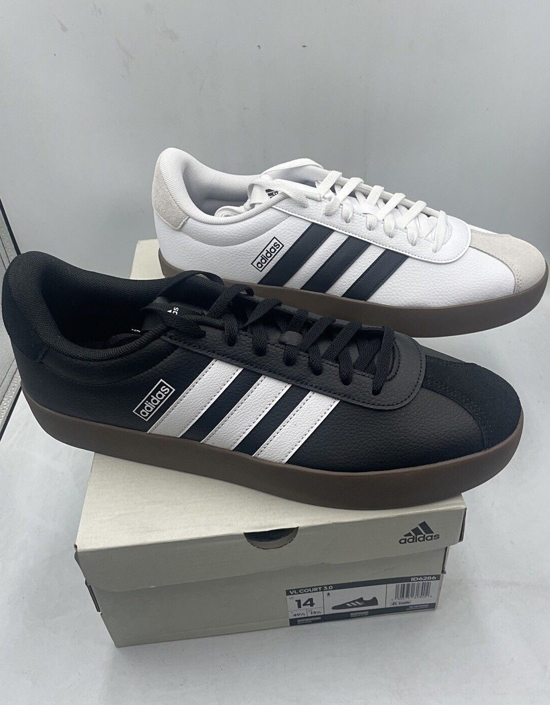 Adidas VL Court 3.0 White/Black Size 14 US