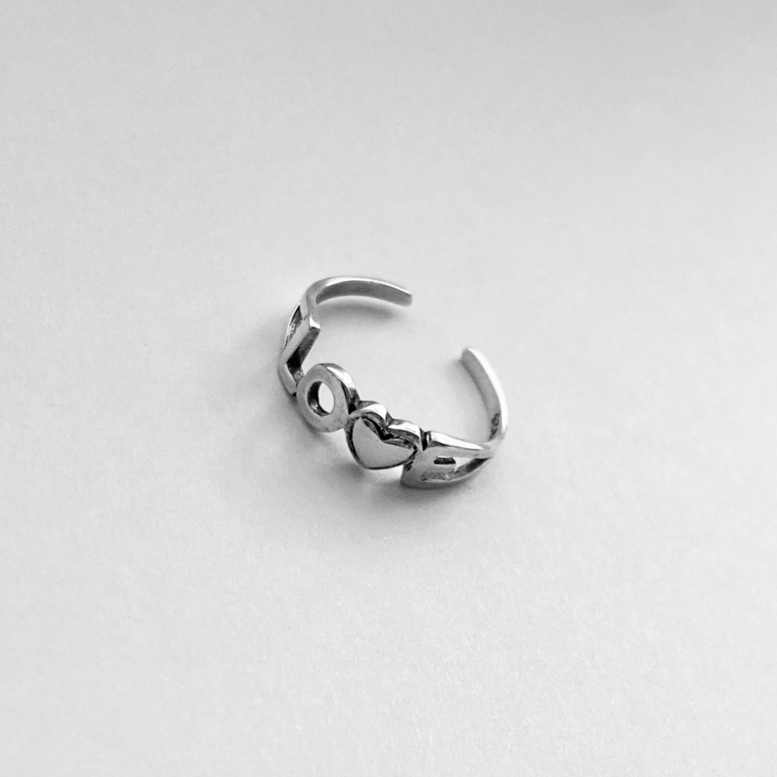 Sterling Silver Love Toe Ring, Silver Rings, Dainty Ring, Heart Ring