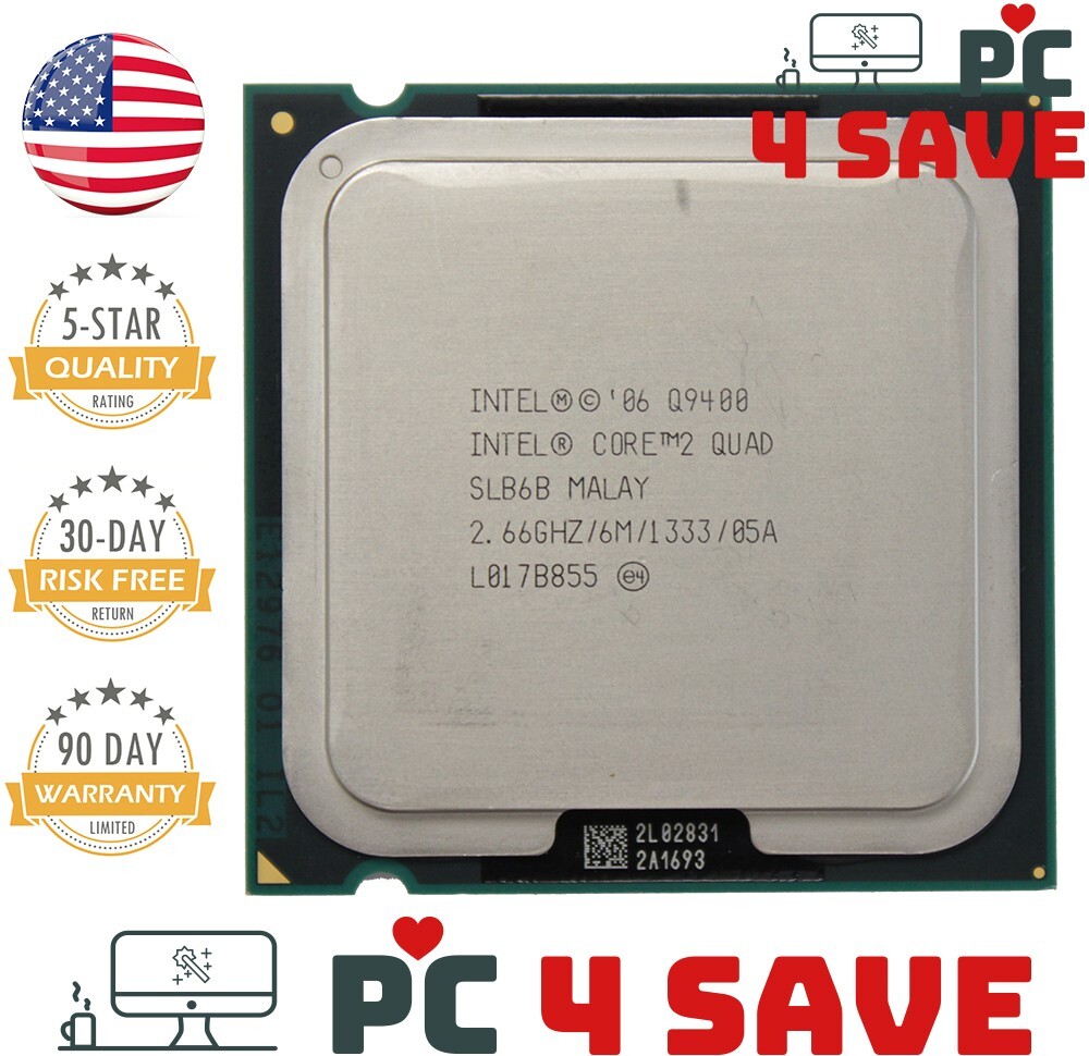 Intel Core 2 Quad Q9400 2.67GHz 4-Core LGA775 Desktop CPU Processor SLB6B 95W