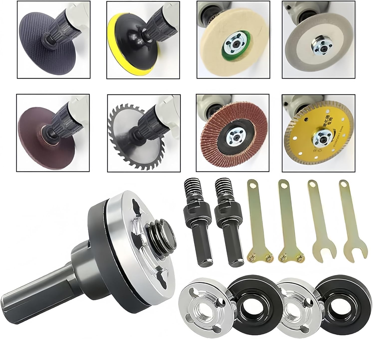 1Set 10mm Drill to Angle Grinder Adapter Rod Conversion Kit with Wrench - NEW