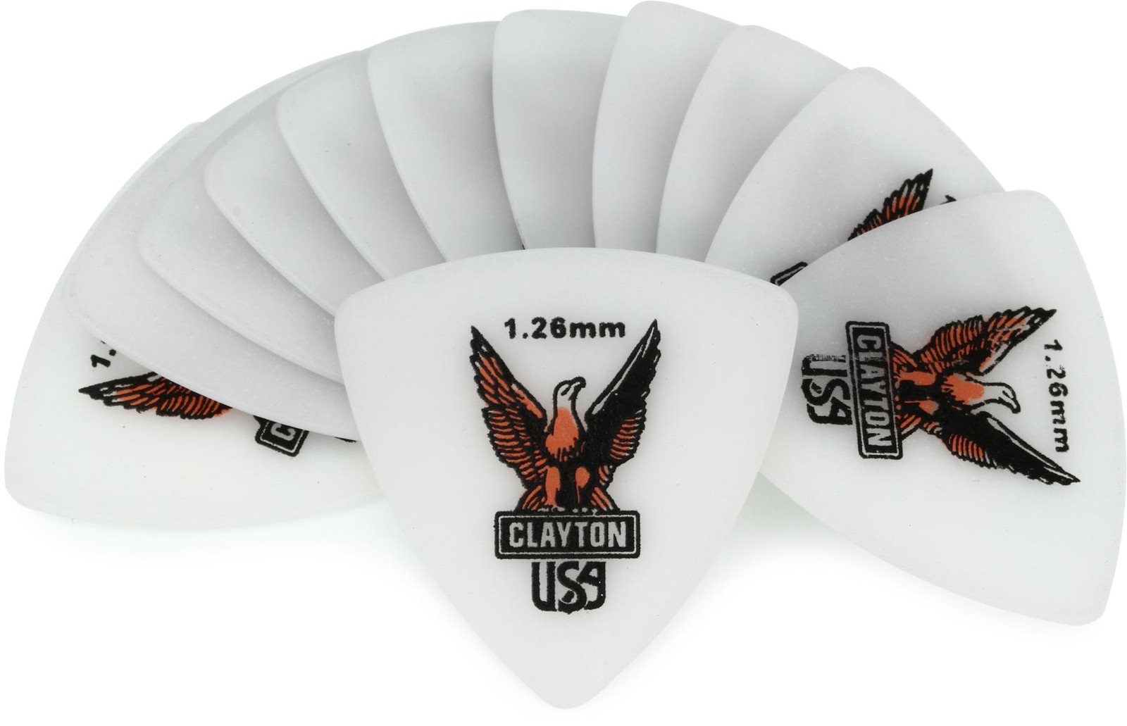 Clayton Acetal Rounded Triangle Picks 1.26mm (12-pack) (5-pack) Bundle