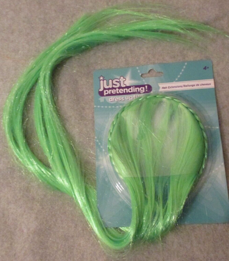 GIRLS GREEN HAIR EXTENSION HeadBand Braided Halloween Pretend PLAY Party NEW USA