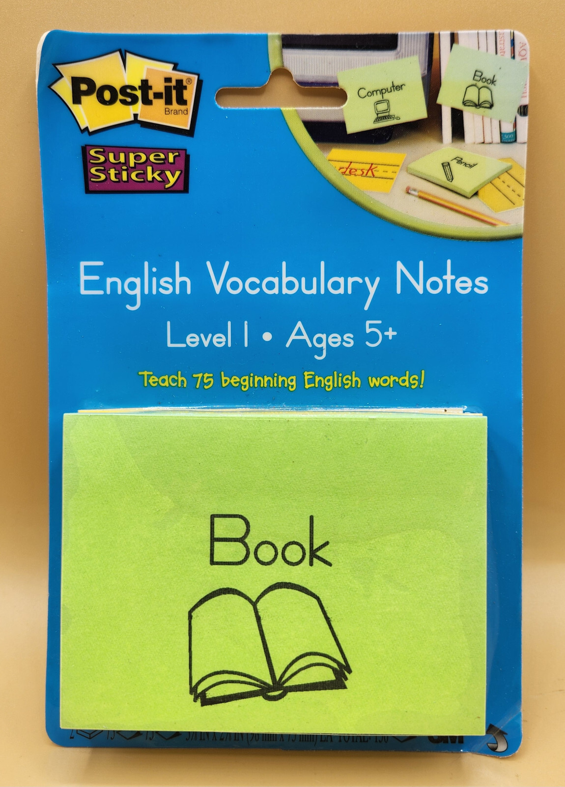 Post-it ENGLISH VOCABULARY NOTES - LEVEL 1 - AGES 5+ By 3M, BRAND NEW