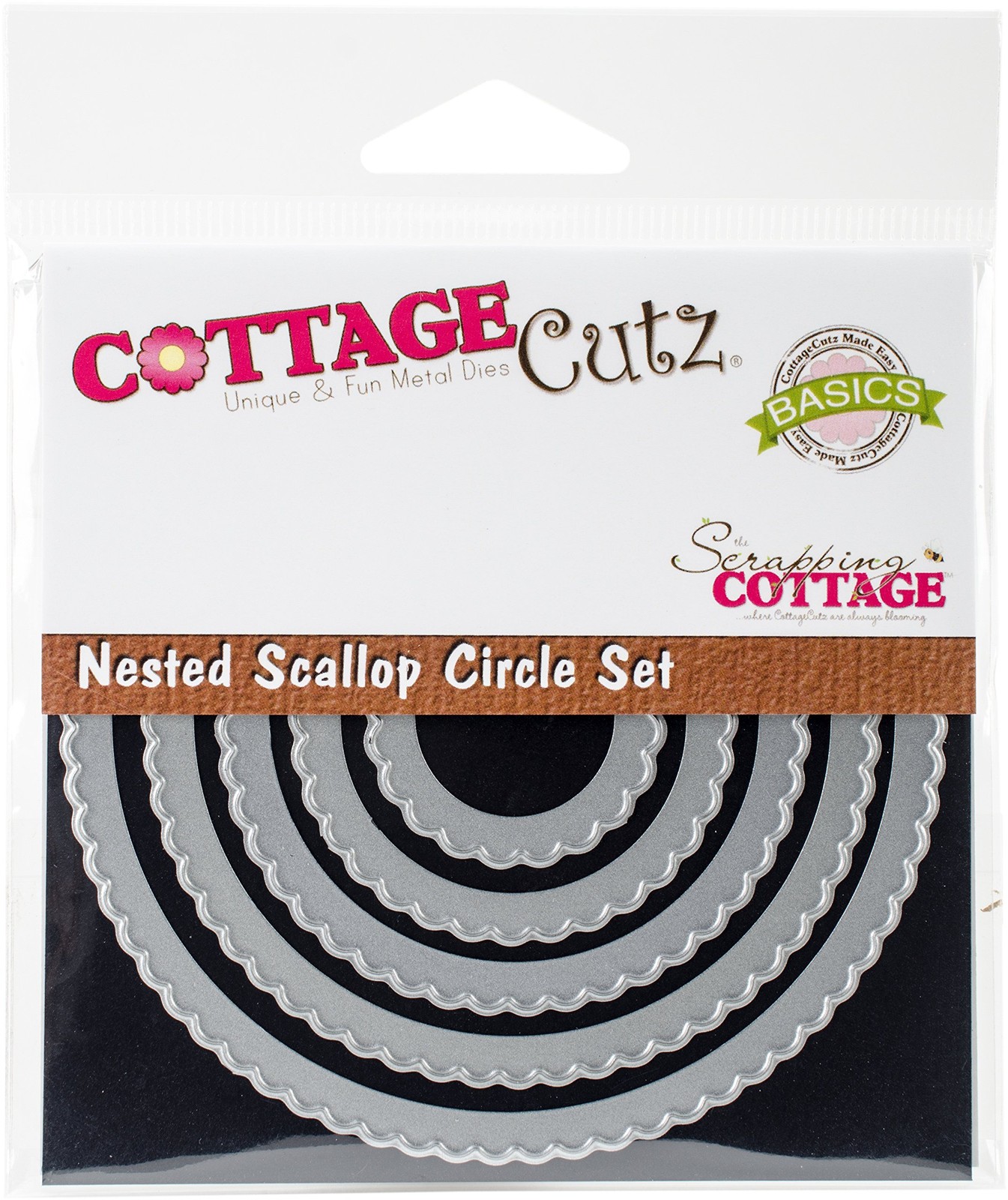 CottageCutz CCB-049 Nested Dies 5/Pkg-Scallop Circle NIP