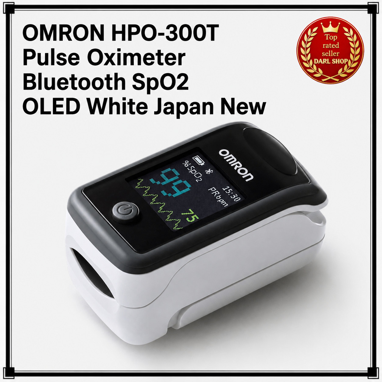 OMRON HPO-300T Pulse Oximeter Bluetooth SpO2 OLED White Japan New