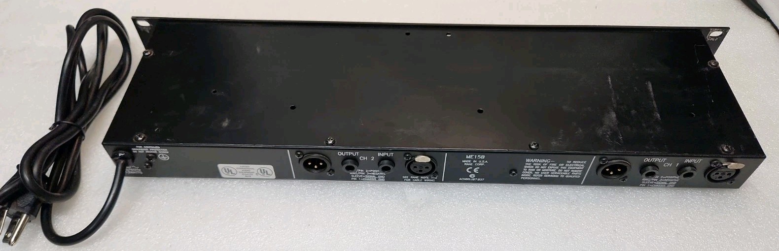 Rane ME 15B Graphic Equalizer 2 Channel Rackmount Pro Audio EQ Tested Works