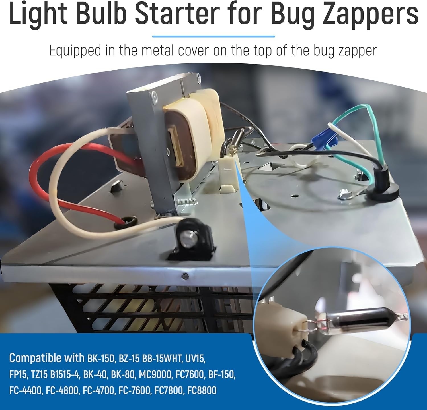 2 Pieces UV Light Bulb Starter for Bug Zappers Compatible with Flowtron, Comp...
