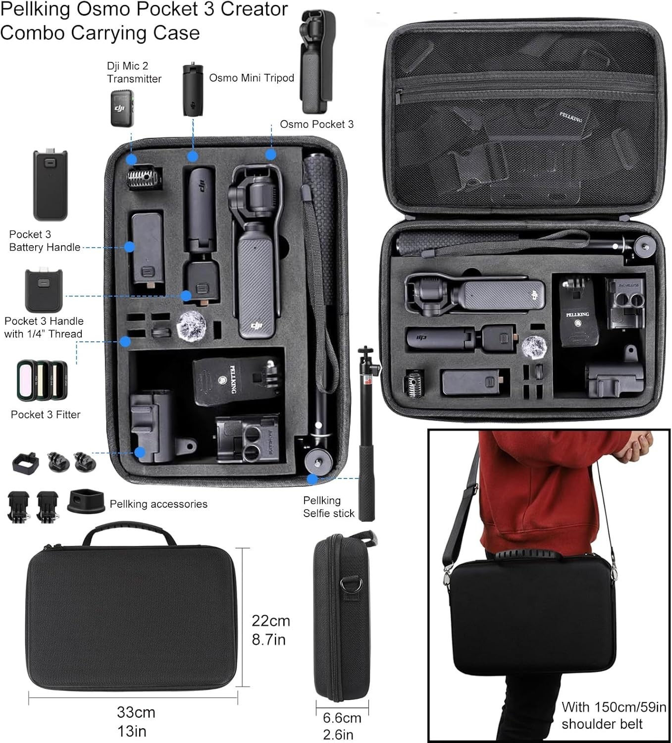 OSMO Pocket 3 Bundle - Tripod, Chest Mount, Screen Protector]]