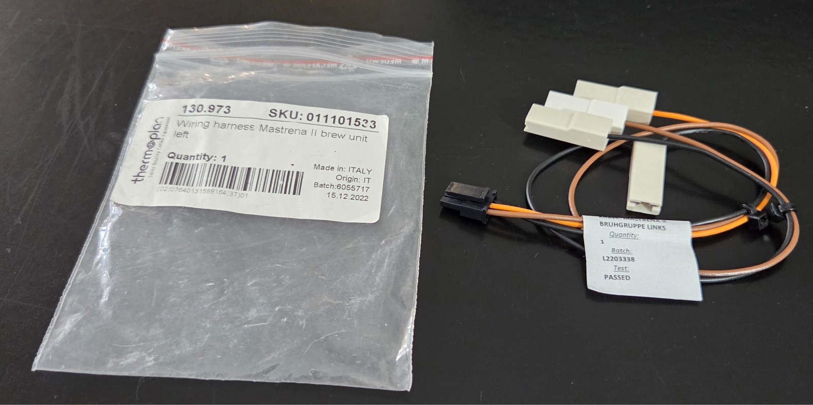 Thermoplan Mastrena II Wiring Harness Brew Unit Left Side 130.973 41500.1359 OEM