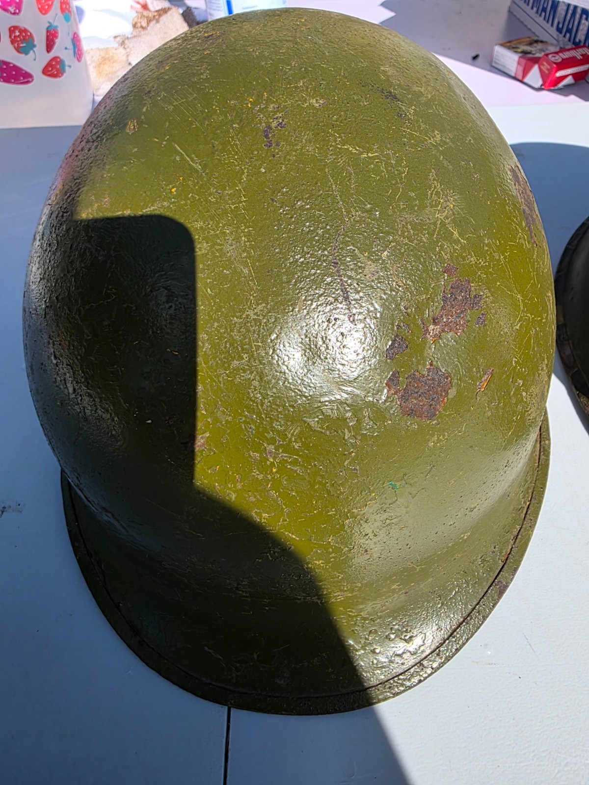 2 Vintage Vietnam Era US M1 Military Combat Helmet Rear Seam Swivel Bale