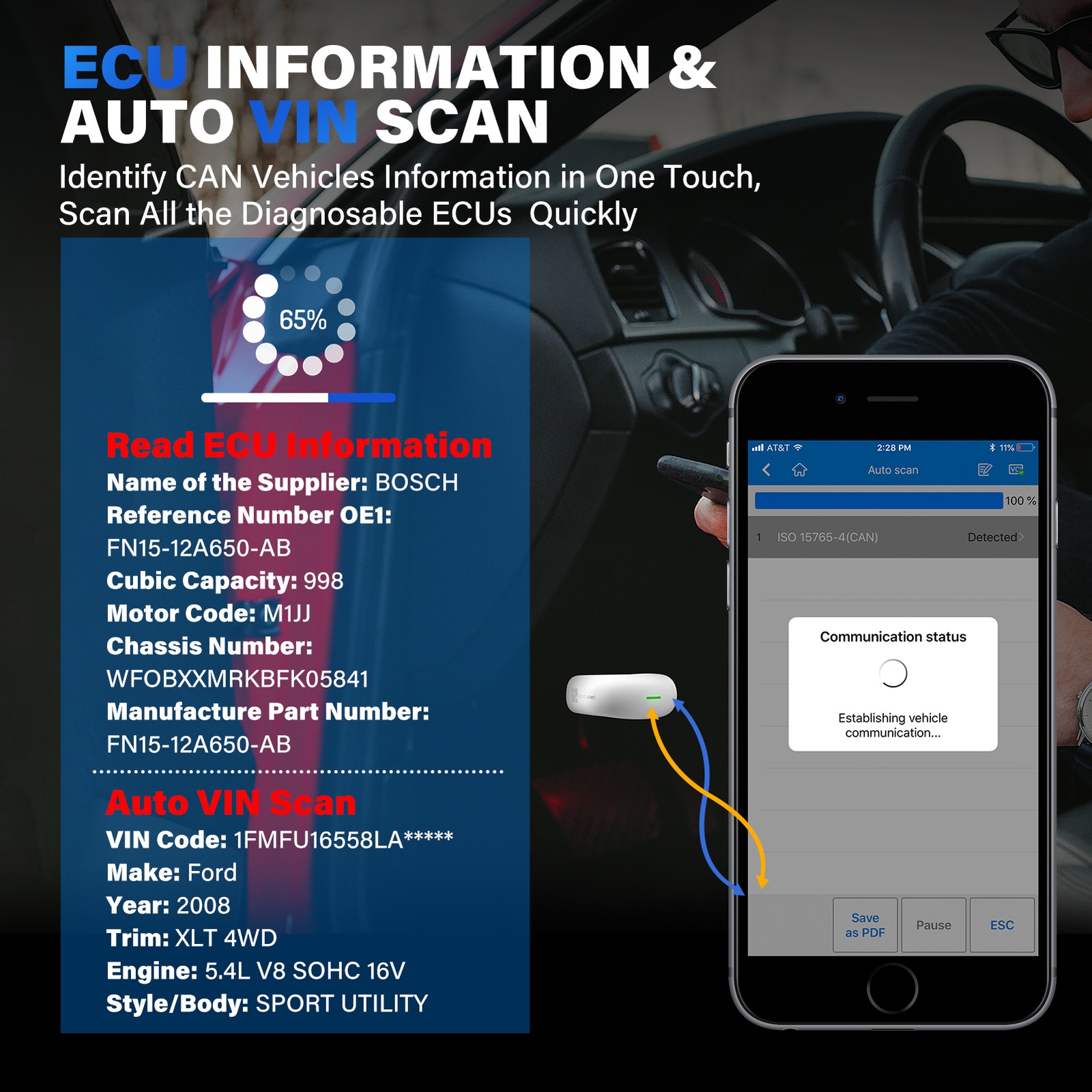 Autel MaxiAP AP200 Bluetooth OBD2 Scanner Code Full System Diagnostic TPMS IMMO