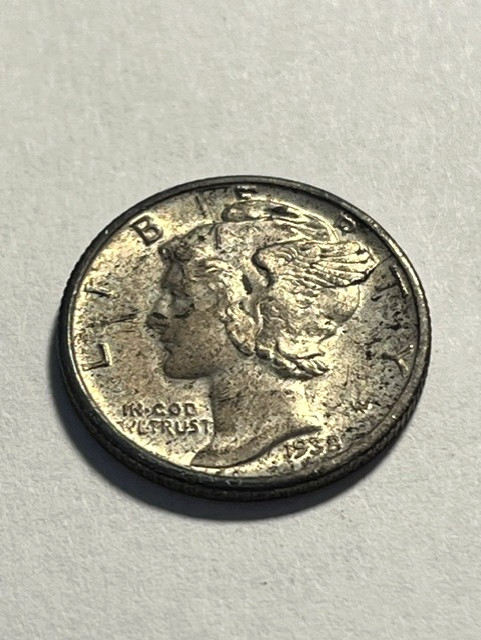 1938-P Mercury Dime/Silver/VF+ #4708