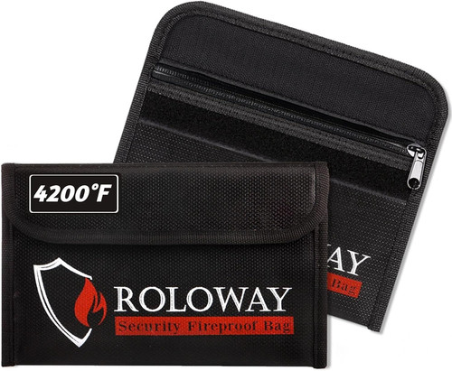 ROLOWAY Small Fireproof Bag (5 x 8 inches), Non-itchy 8 x 5 inch