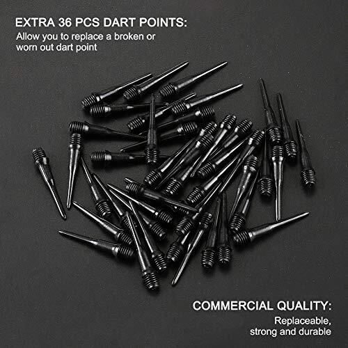 12Pc Darts Plastic Tip 14G Plastic Tipped Dart with 36 Extra 2BA Replacement Tip