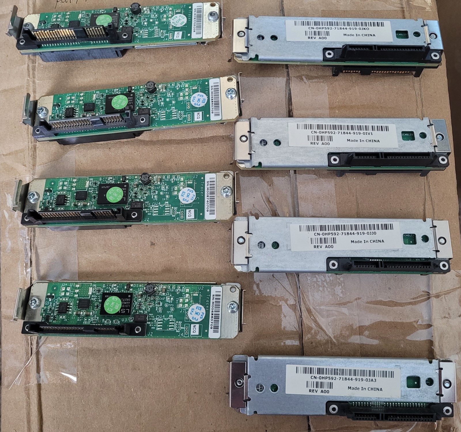 Lot of 8 - Genuine Dell HP592 0HP592 SATA to SAS Hard Driver Interposer Adapter