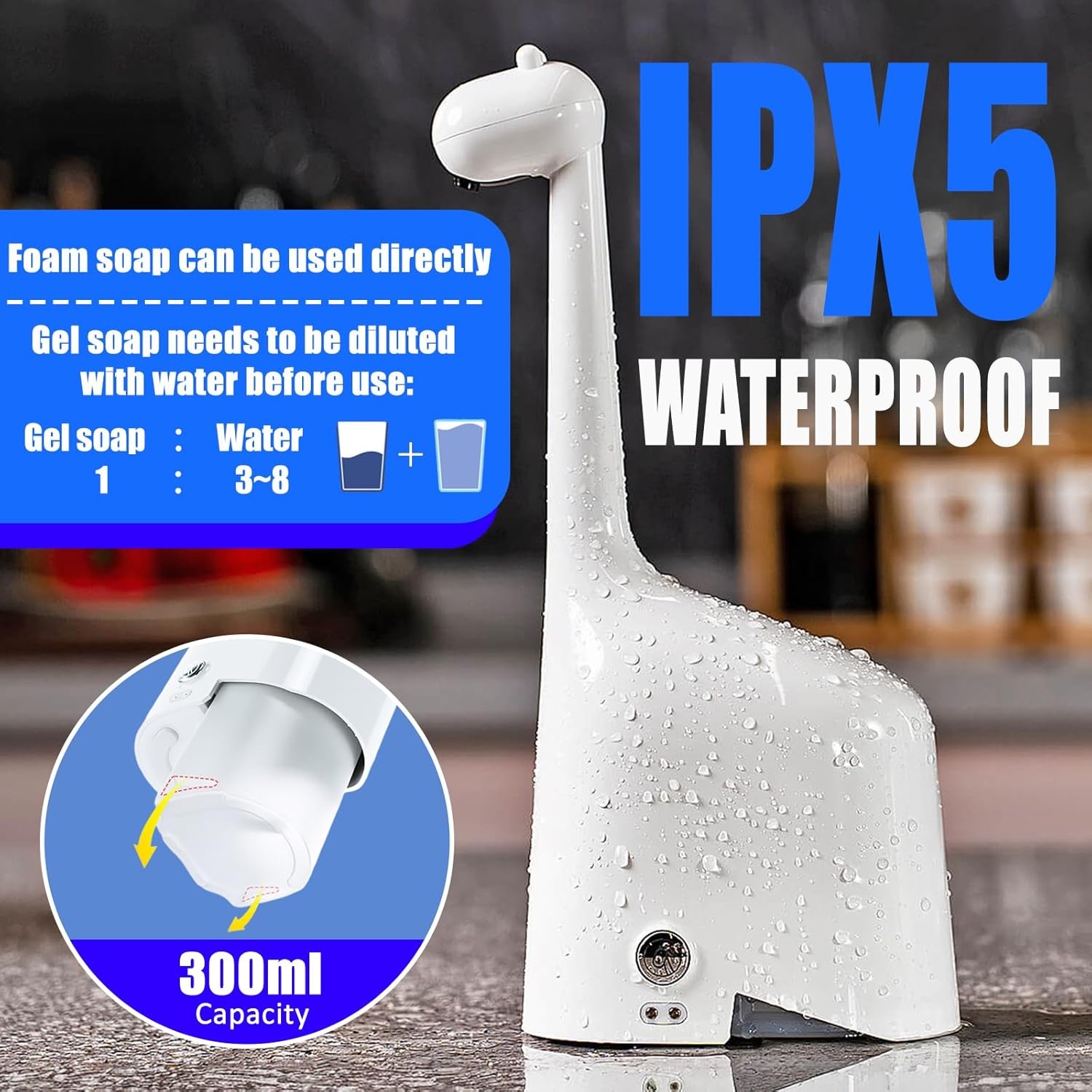 Automatic Foaming Soap Dispenser,10oz/300ml Touchless Smart