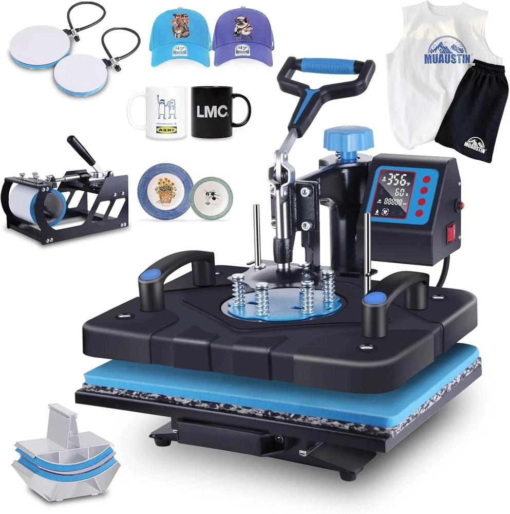 Maquina de prensado 8en1 Sublimacion digital para camisetas gorras tazas 15X15