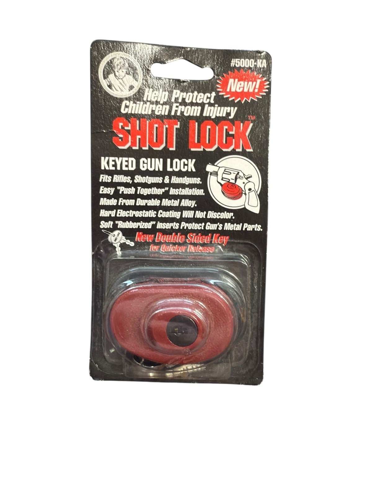 New Gun Lock Shot Lock Keyed #5000-KA With DBL Sided Keys For Fast Release