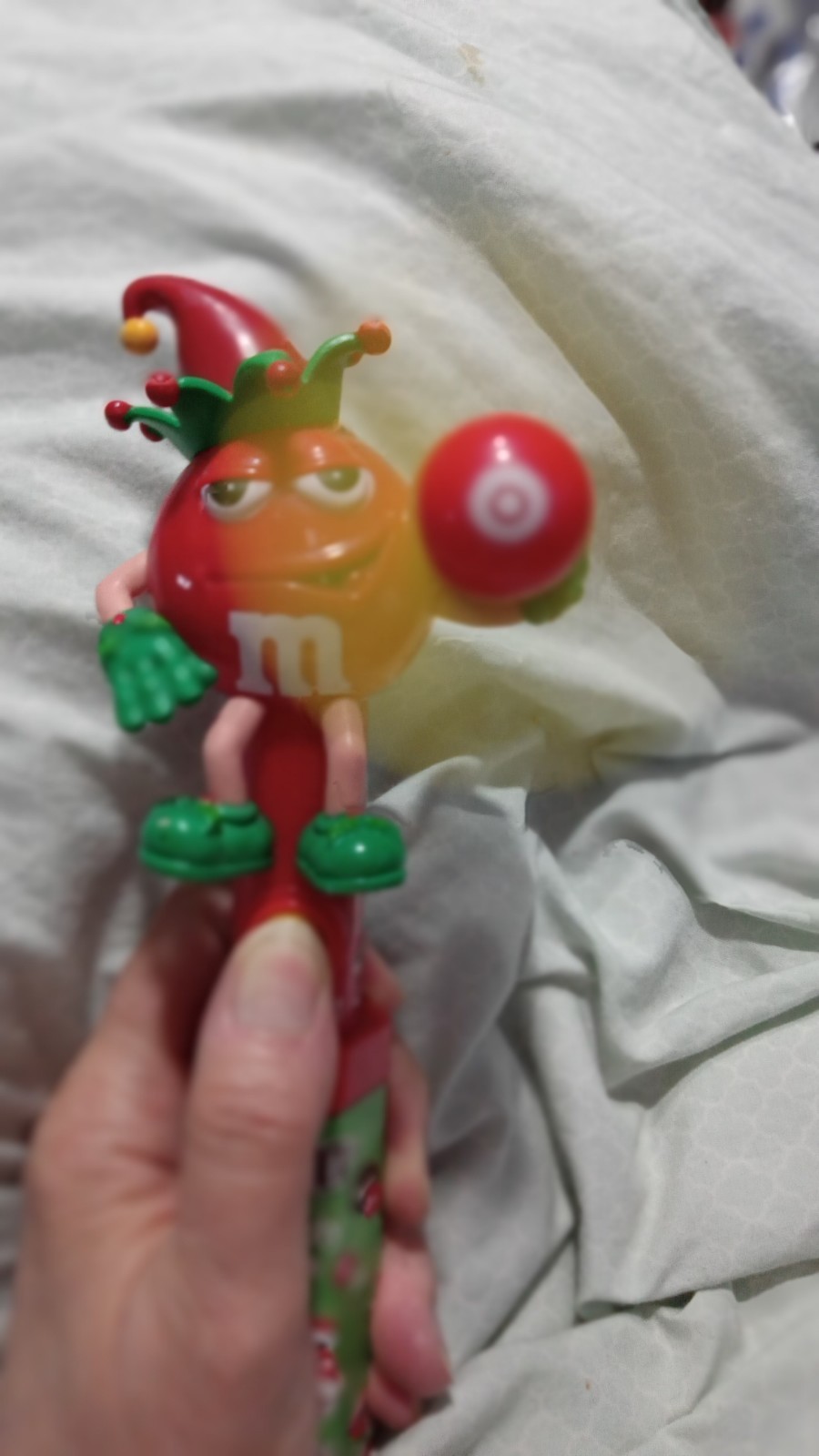 TWO-M&Ms Christmas Red Character Candy Fan Dispenser Without Candy