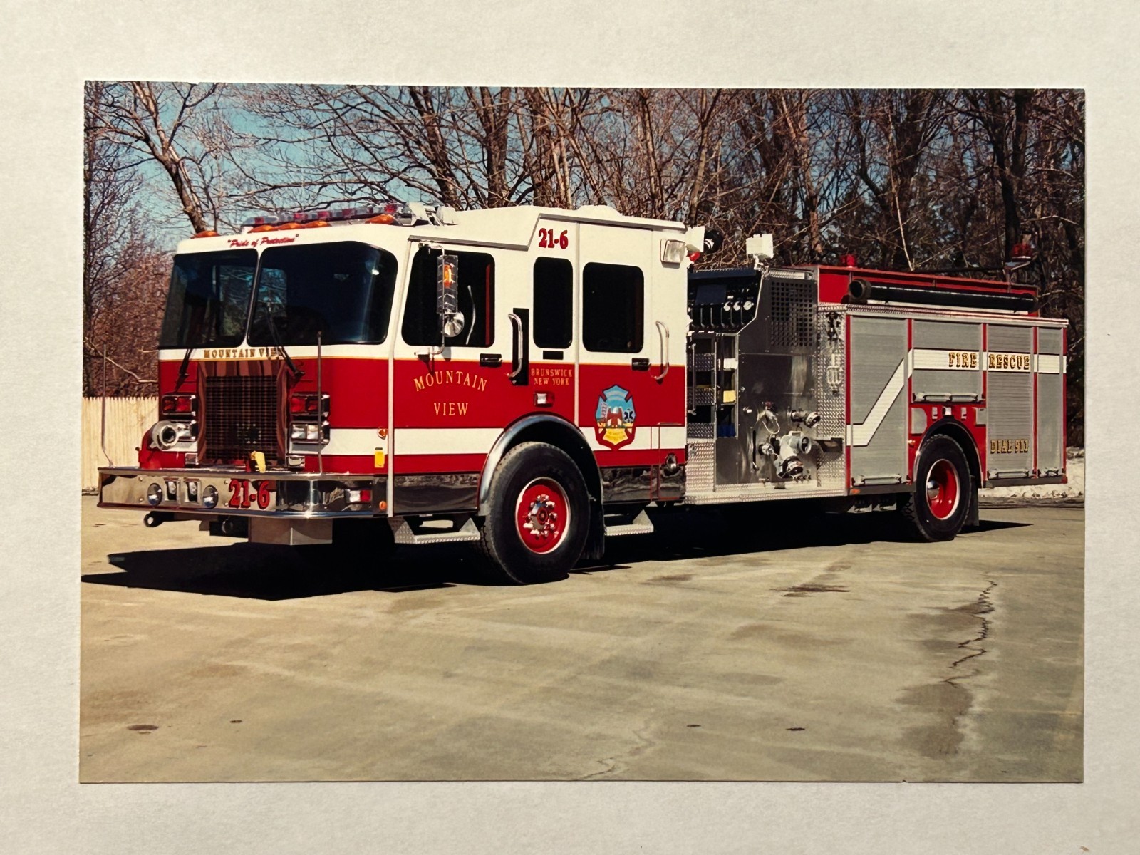 Mountain View FD Brunswick NY 1997 Spartan RD Murray Fire Apparatus Print A59